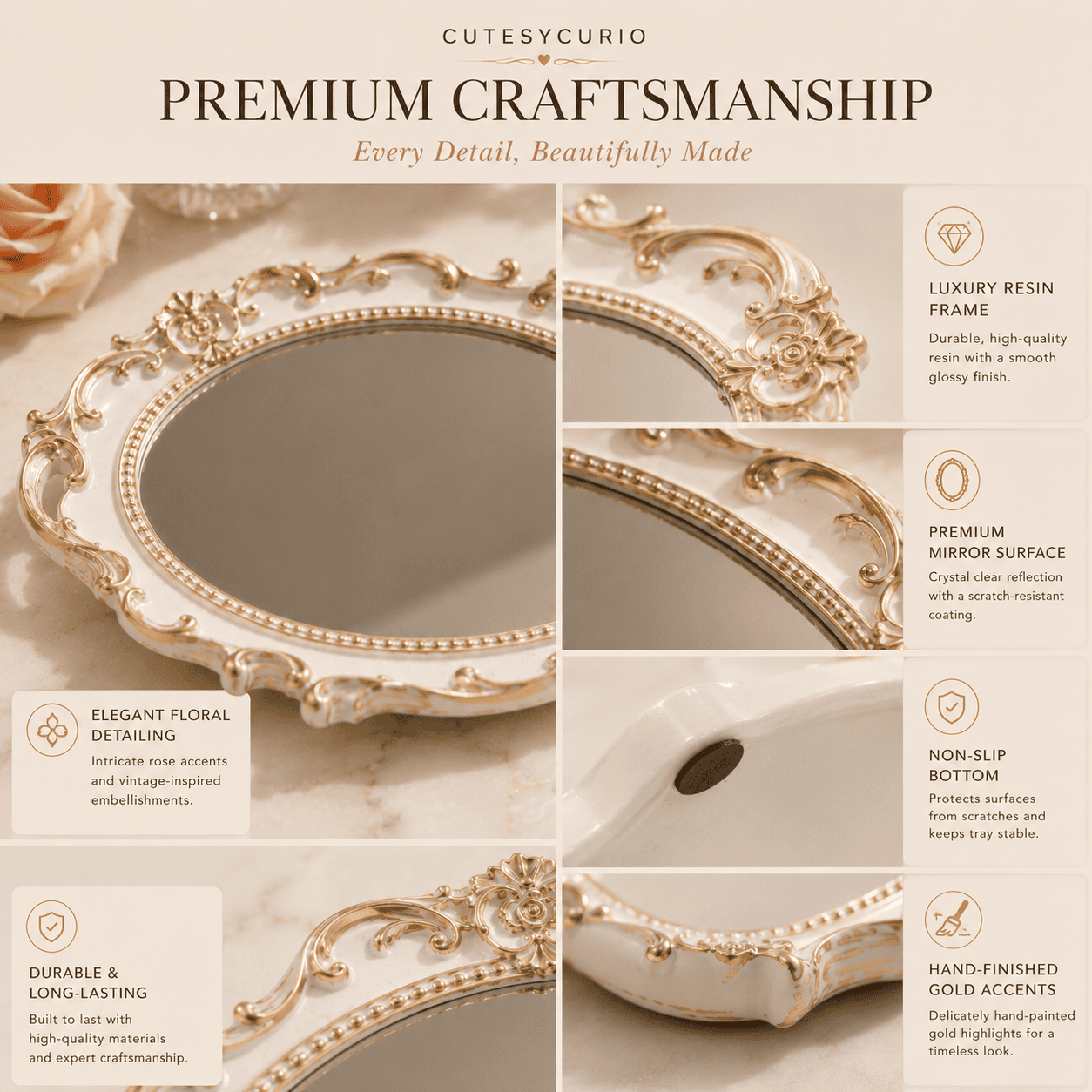Decorative Mirror Tray - Image 3