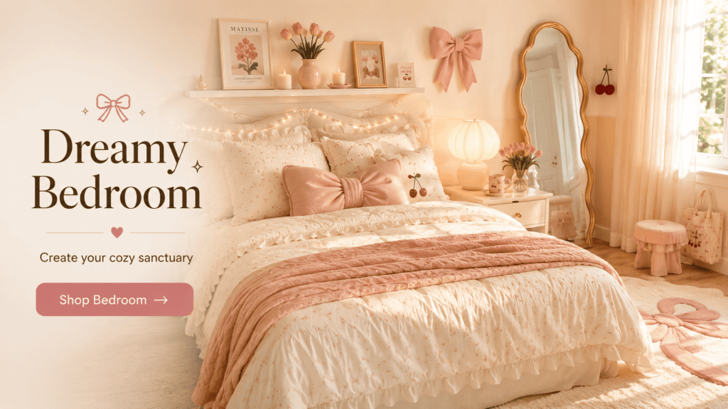 aesthetic bedrom banner under rooms category