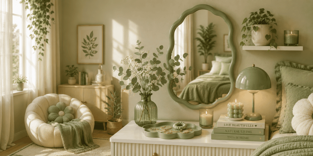 sage green aesthetic room decor
