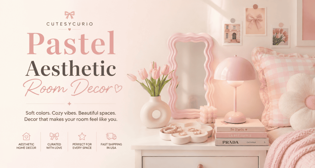 pastel aesthetic room decor category banner