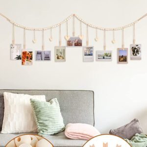 Wooden Bead Photo Storage Hanging Clip