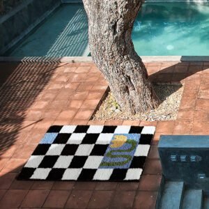Black And White Toilet Floor Mat Bathroom