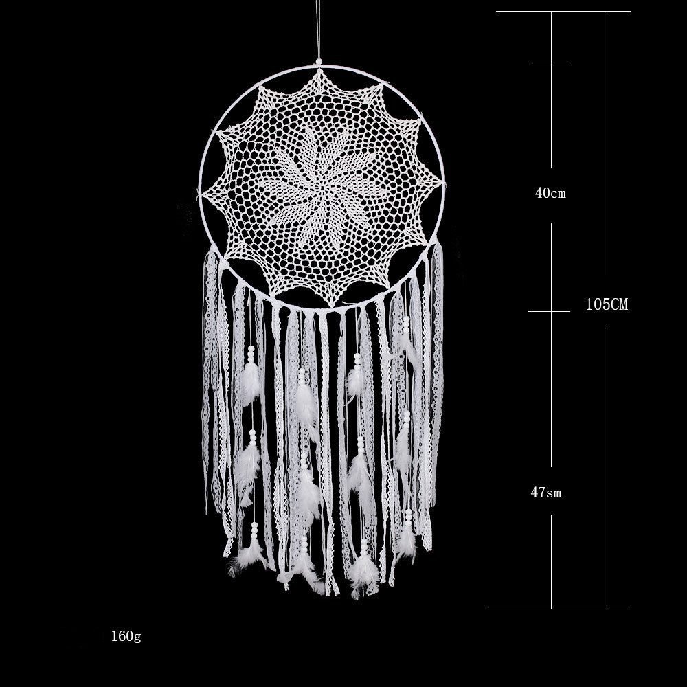 White Feather Dream Catcher Large Pendant Hand-woven Home Decoration - Image 10