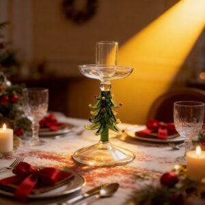 Christmas Glass 3D Christmas Tree Candle Holder Cup
