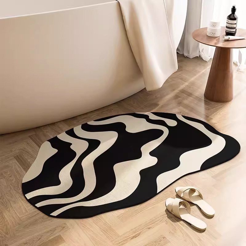 Nordic Abstract Diatom Ooze Bathroom Absorbent Mat - Image 8