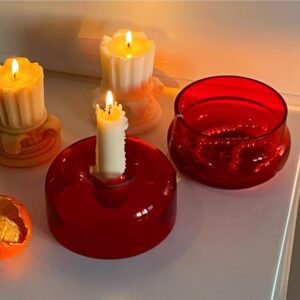 Creative Glass Candle Holder Korean Ins Style Decorative Candlestick