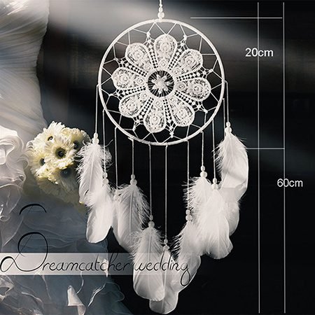 White Feather Dream Catcher Large Pendant Hand-woven Home Decoration - Image 8
