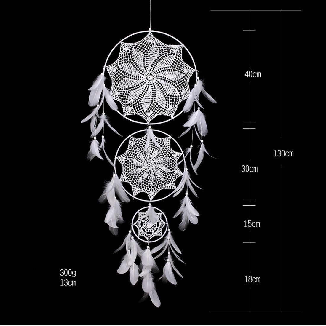 White Feather Dream Catcher Large Pendant Hand-woven Home Decoration - Image 4