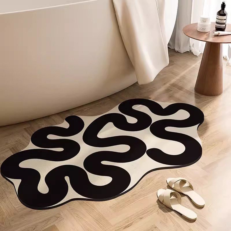 Nordic Abstract Diatom Ooze Bathroom Absorbent Mat - Image 7