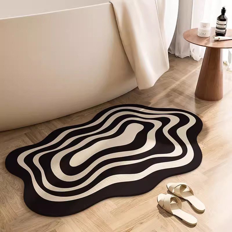 Nordic Abstract Diatom Ooze Bathroom Absorbent Mat - Image 2