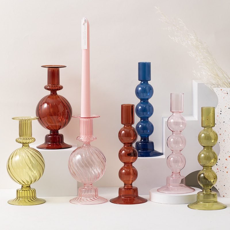 Household Transparent Borosilicate Glass Candle Holder