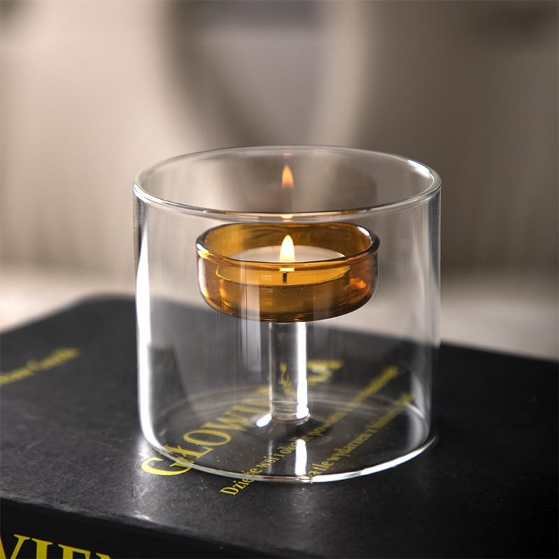Dining Table Glass Candle Holder Dinner Props Ornaments - Image 4