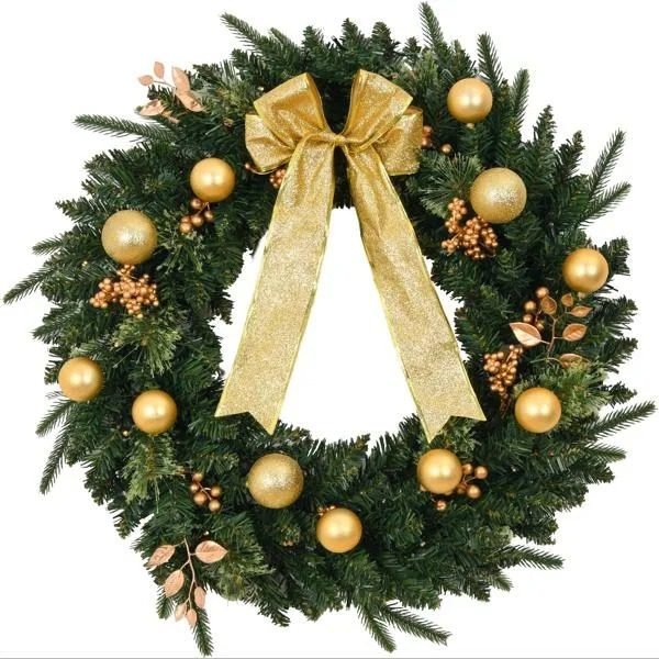24in Pre-lit Battery Powered Christmas Wreath With Remote - Image 2
