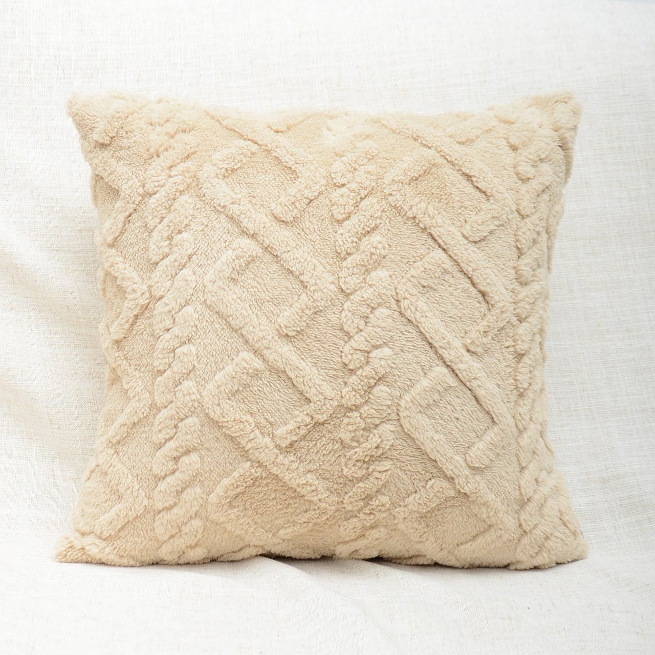 Cut Flower Pillow Cover Plush Jacquard Cushion Cover - Image 5