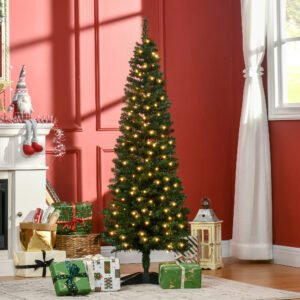 5' Tall Pre-Lit Artificial Christmas Tree with Realistic Branches, 110 Warm White LED Lights and 294 Tips, Green