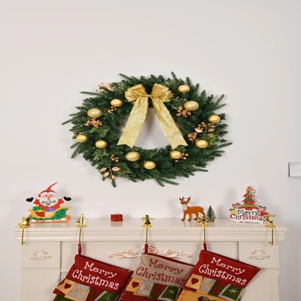 24in Pre-lit Battery Powered Christmas Wreath With Remote - Image 3