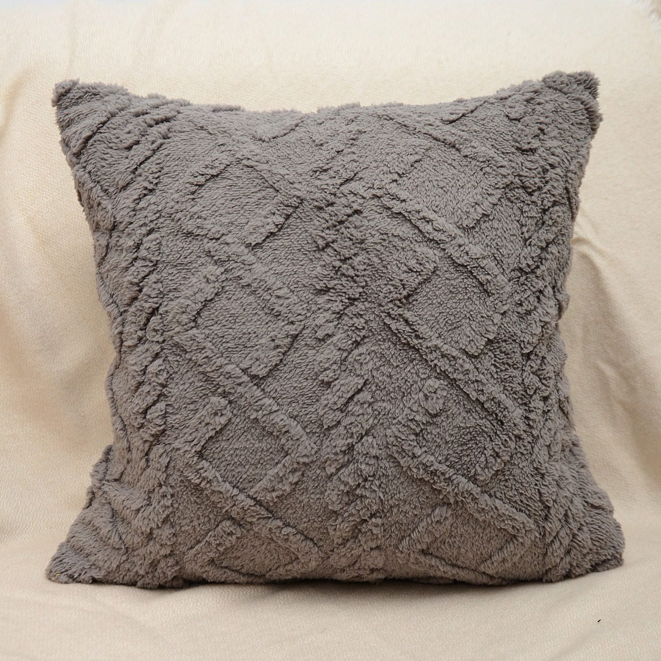 Cut Flower Pillow Cover Plush Jacquard Cushion Cover - Image 7