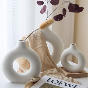 Donut Plain Burned Ceramic Vase