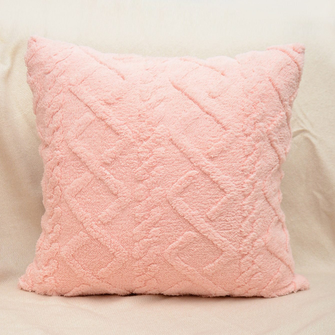 Cut Flower Pillow Cover Plush Jacquard Cushion Cover - Image 4
