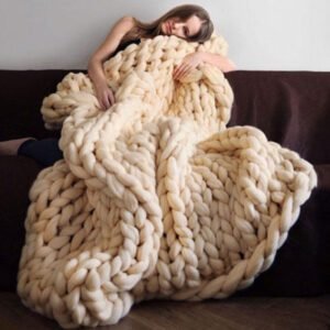Nordic Thick Wool Hand-woven Throw Blanket