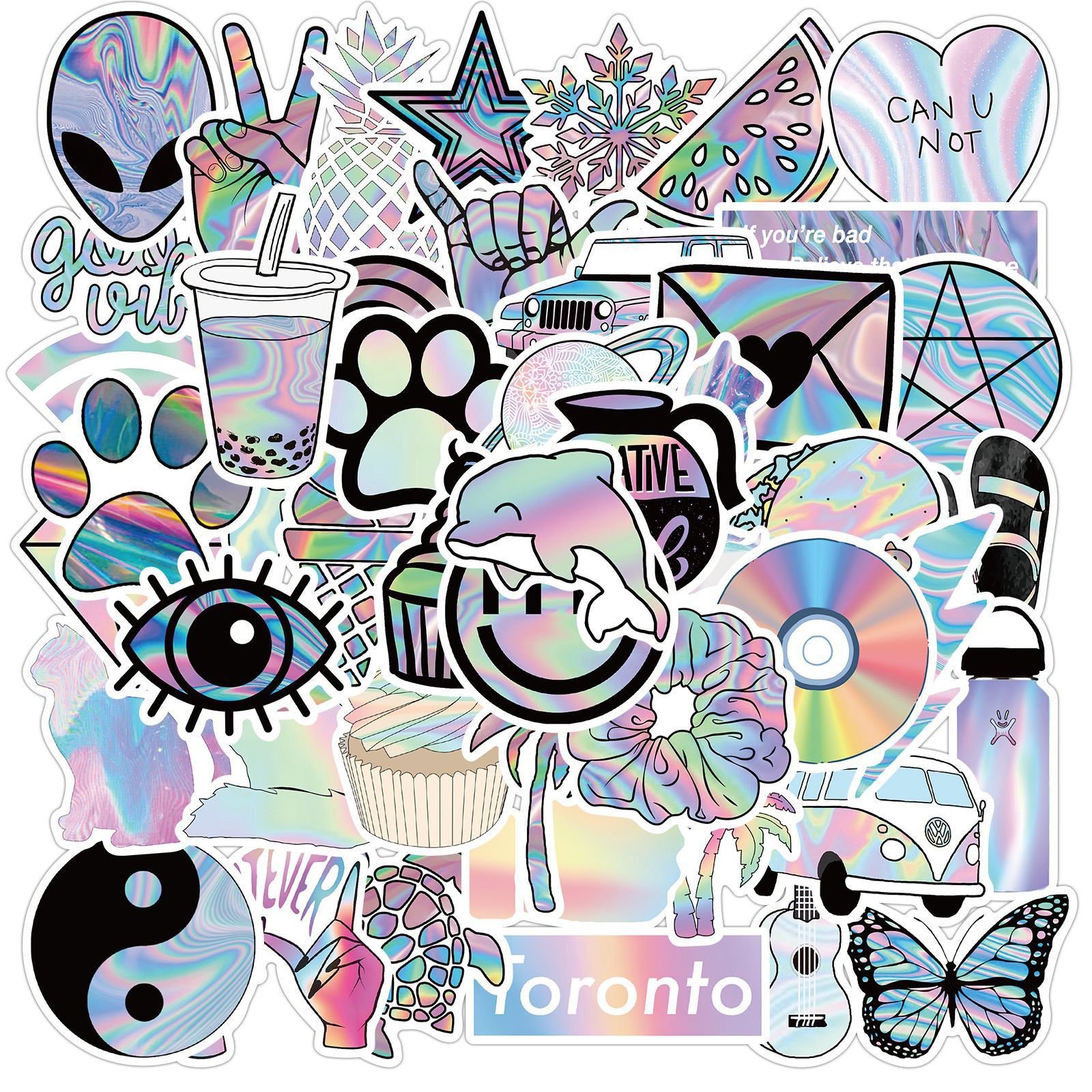 Holographic Alien Waterproof Sticker Pack - Image 3
